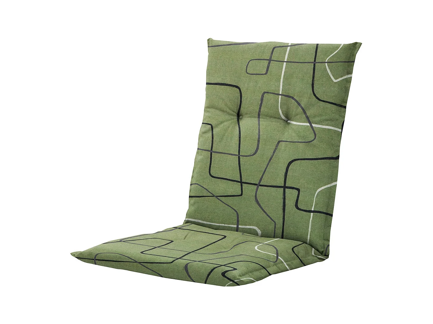 Coussin de chaise de jardin dossier bas Joah sauge - Env. 105 x 50 cm - Lot de 4
