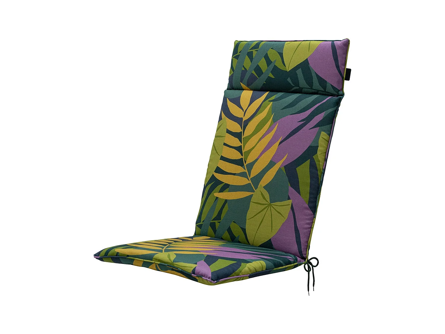 Coussin de chaise de jardin haut dossier Iven vert - Environ 120 x 50 cm - Lot de 4