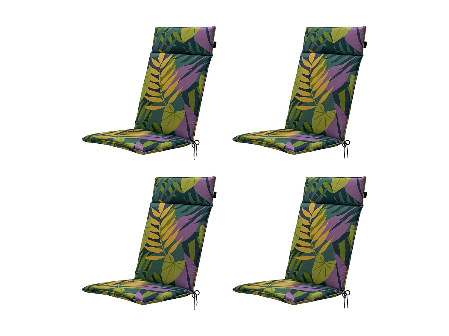 Tuinstoelkussen Hoge Rug Iven green - Ca. 120x50 cm - Set van 4