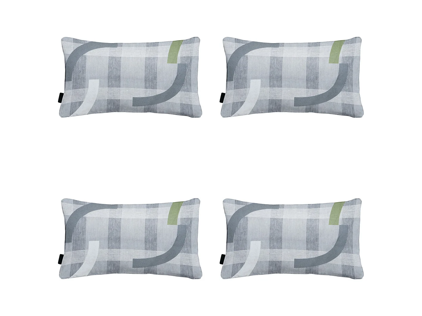 Coussin décoratif Tess sauge - Env. 30x50 cm - Lot de 4