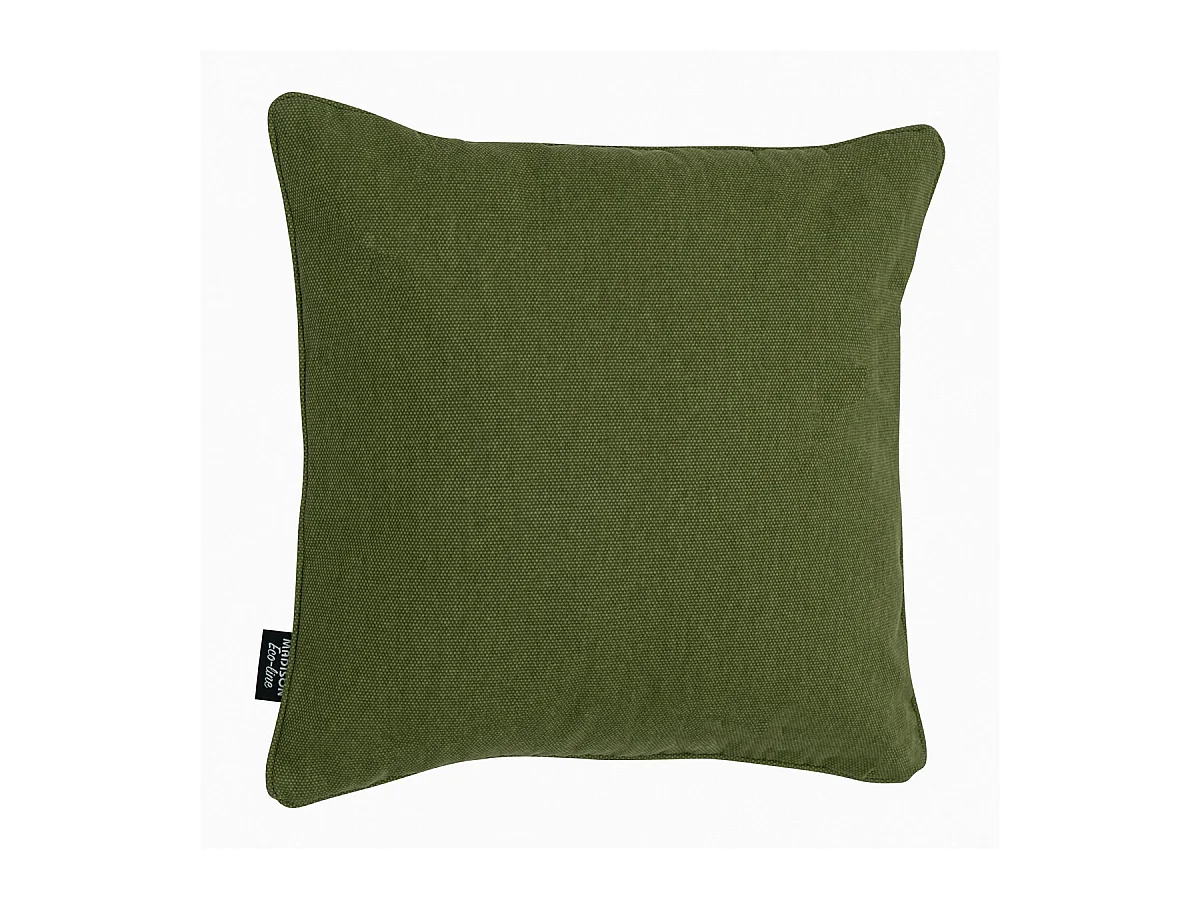 Coussin décoratif en toile éco+ vert mousse - Dimensions approximatives : 50 x 50 cm - Lot de 4