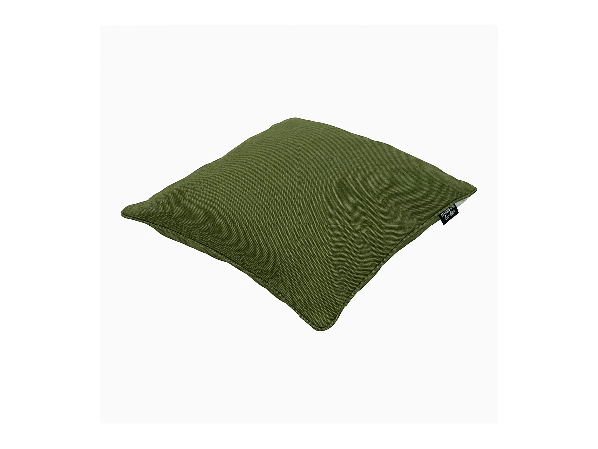 Coussin décoratif en toile éco+ vert mousse - Dimensions approximatives : 50 x 50 cm - Lot de 4