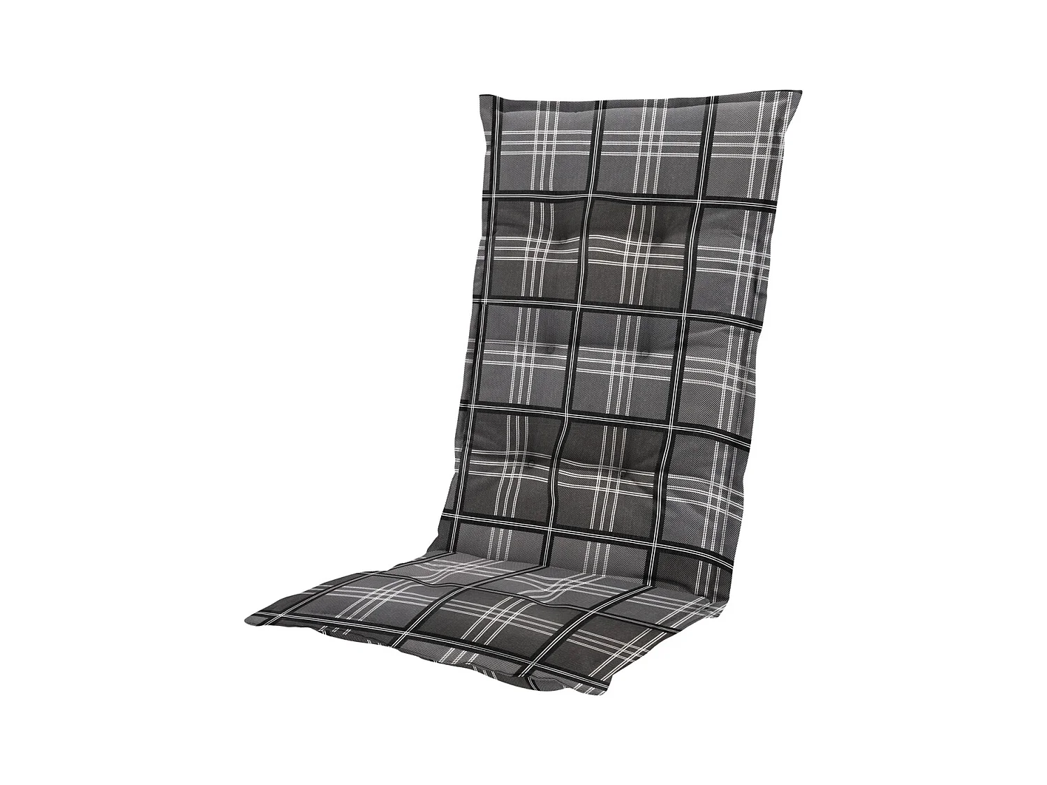 Coussin de chaise de jardin à dossier haut Patchy gris - Environ 123 x 50 cm - Lot de 4