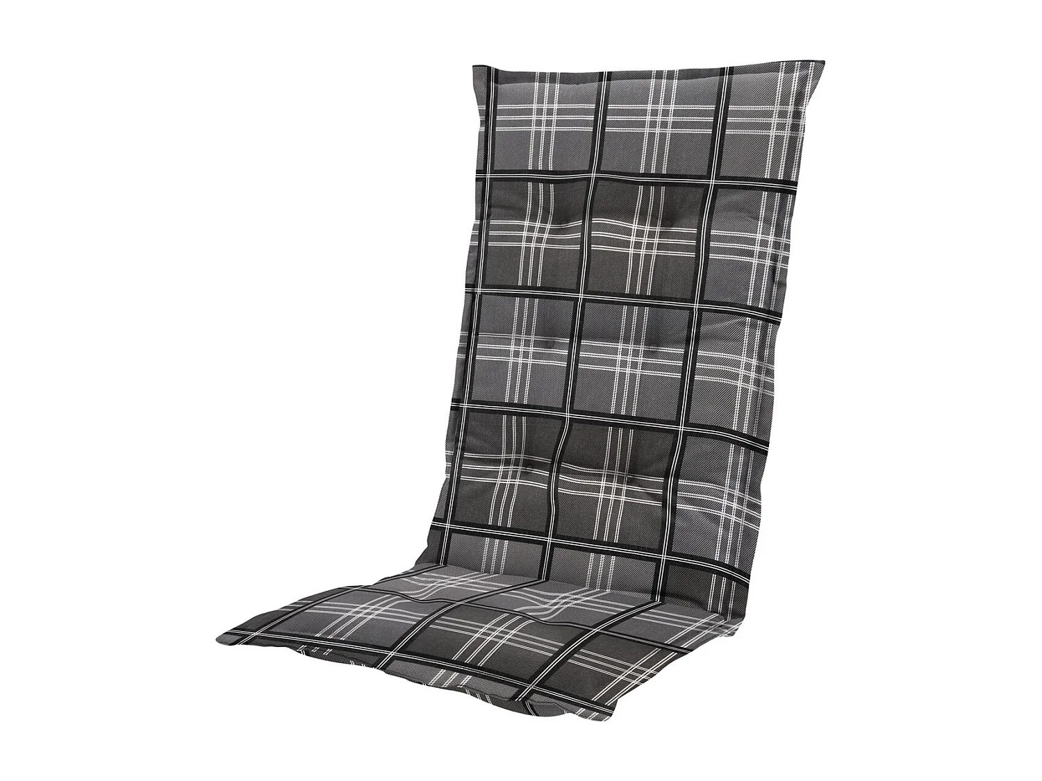 Coussin de chaise de jardin à dossier haut Patchy gris - Environ 123 x 50 cm - Lot de 4