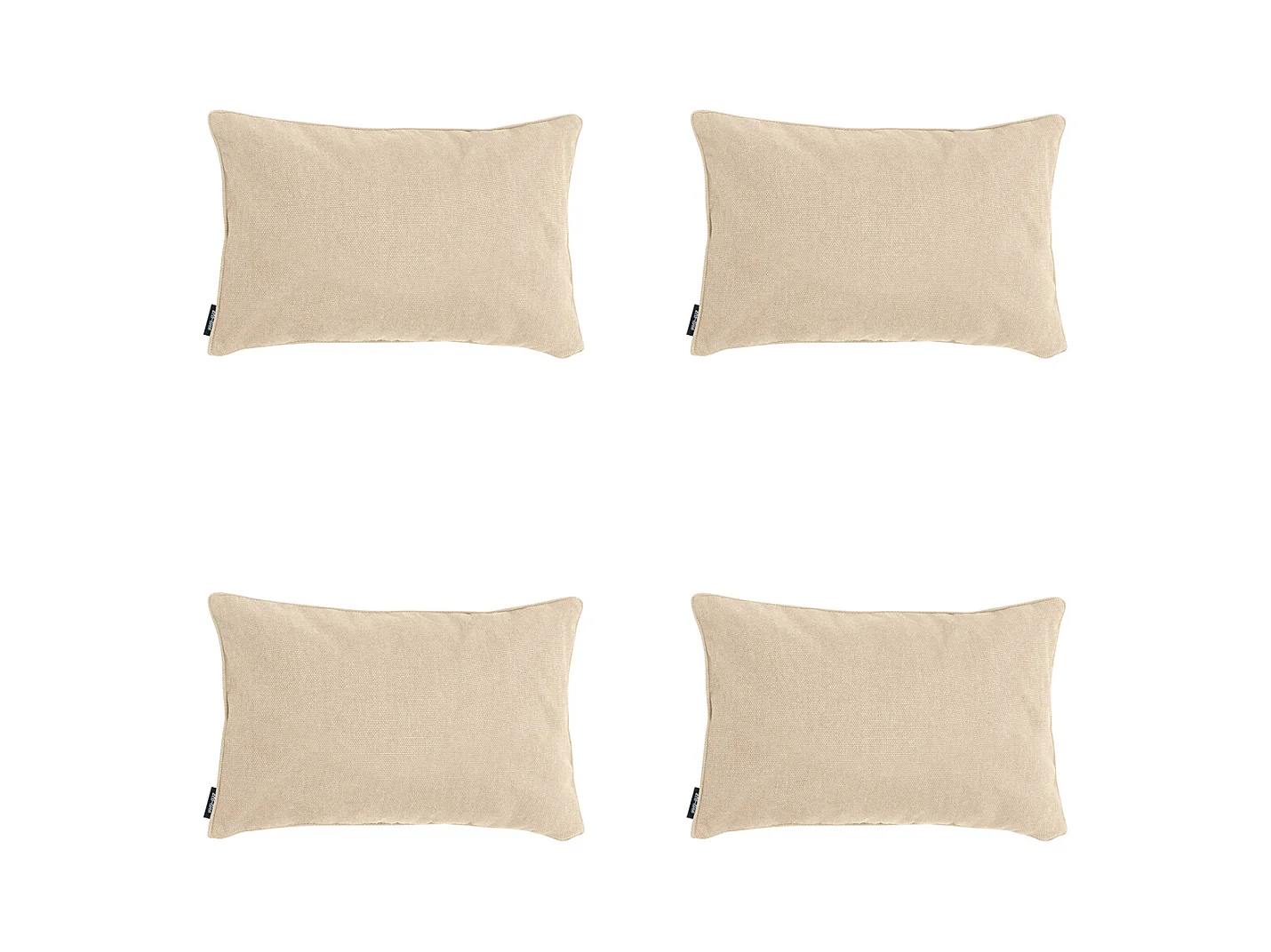 Coussin décoratif en toile beige éco+ - Dimensions approximatives : 30 x 50 cm - Lot de 4