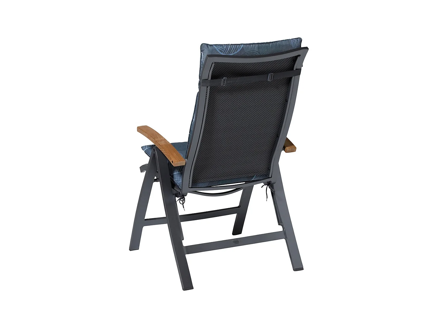 Coussin de chaise de jardin à dossier haut Cercle bleu - Environ 120 x 50 cm - Lot de 4