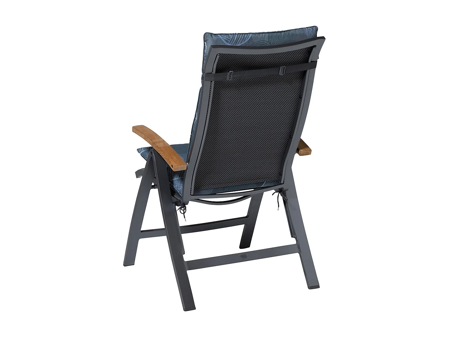 Coussin de chaise de jardin à dossier haut Cercle bleu - Environ 120 x 50 cm - Lot de 4