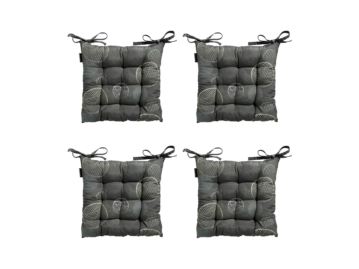 Coussin d'assise Tuscany Circle vert - Environ 46 x 46 cm - Lot de 4