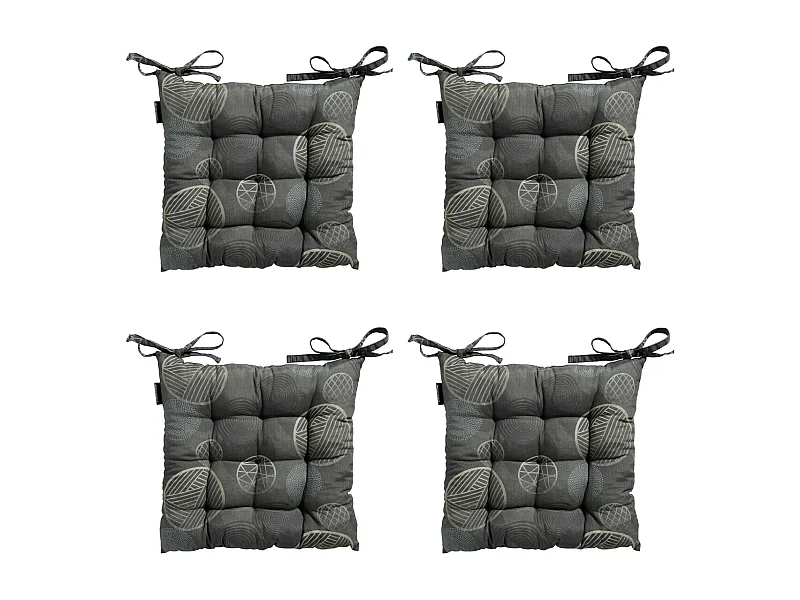 Coussin d'assise Tuscany Circle vert - Environ 46 x 46 cm - Lot de 4