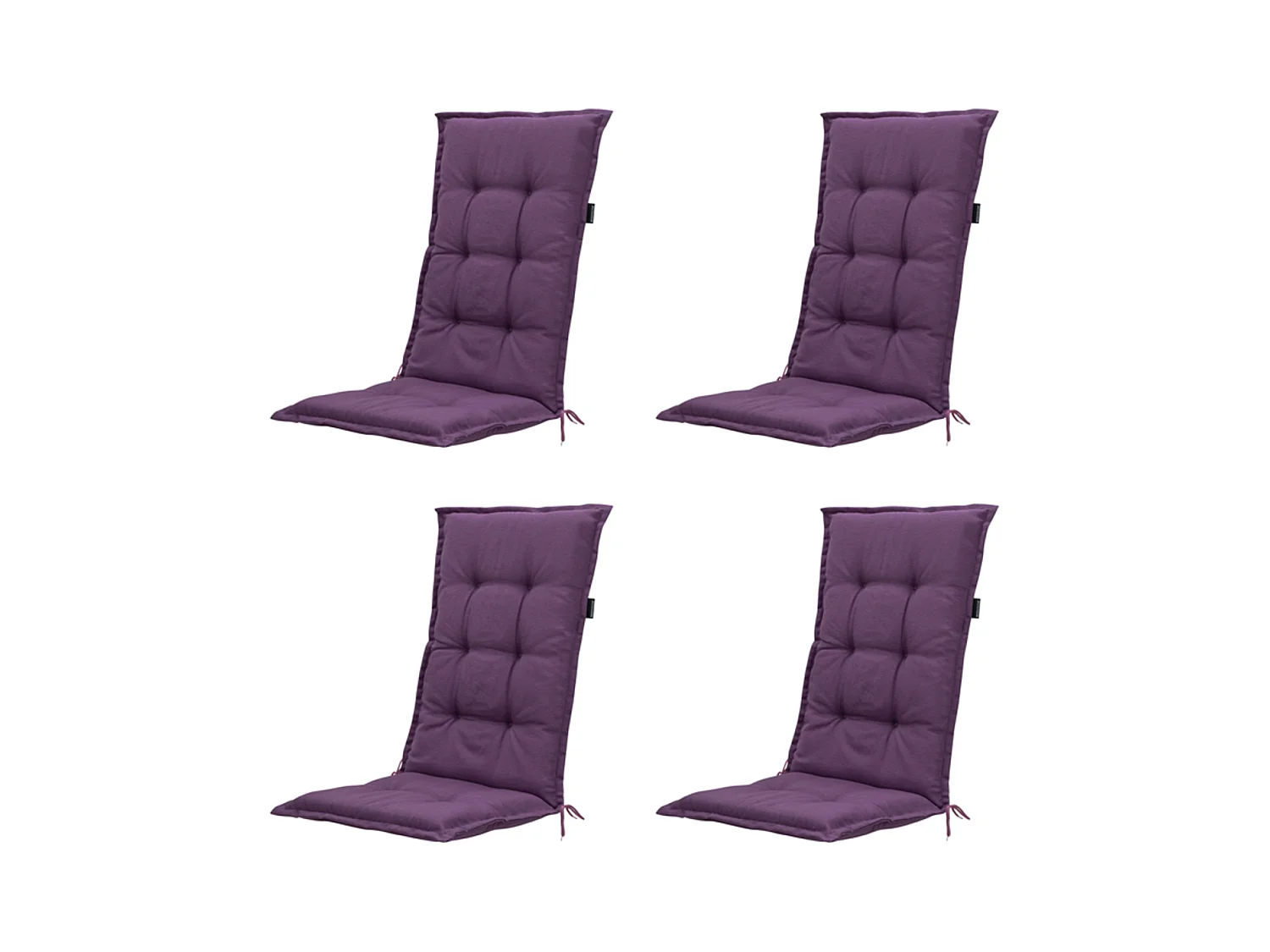 Coussin de chaise de jardin à dossier haut Panama violet - Environ 123 x 50 cm - Lot de 4