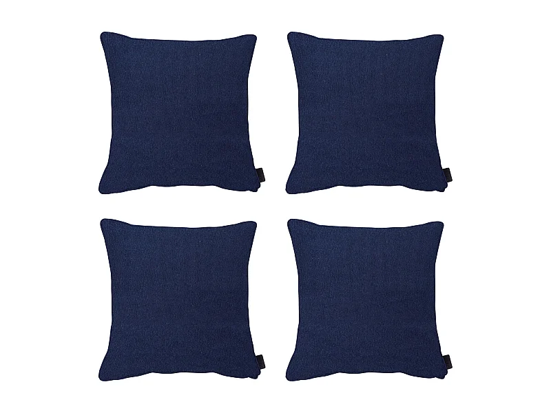 Coussin décoratif Panama indigo - Env. 60x60 cm - Lot de 4