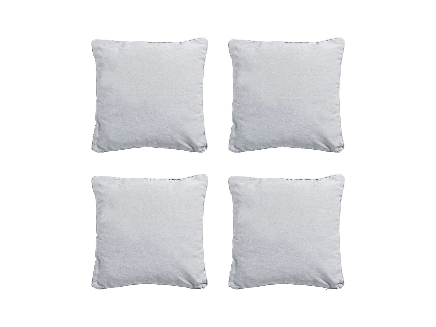 Coussin décoratif Panama gris clair - Env. 60x60 cm - Lot de 4