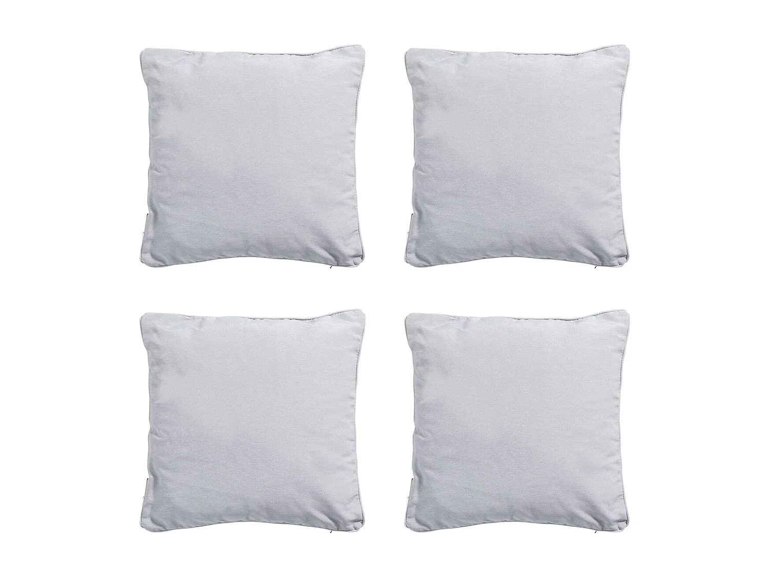 Coussin décoratif Panama gris clair - Env. 60x60 cm - Lot de 4