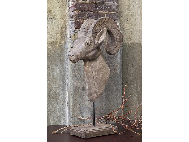 Ornement RAM - 29x23x55cm - Marron