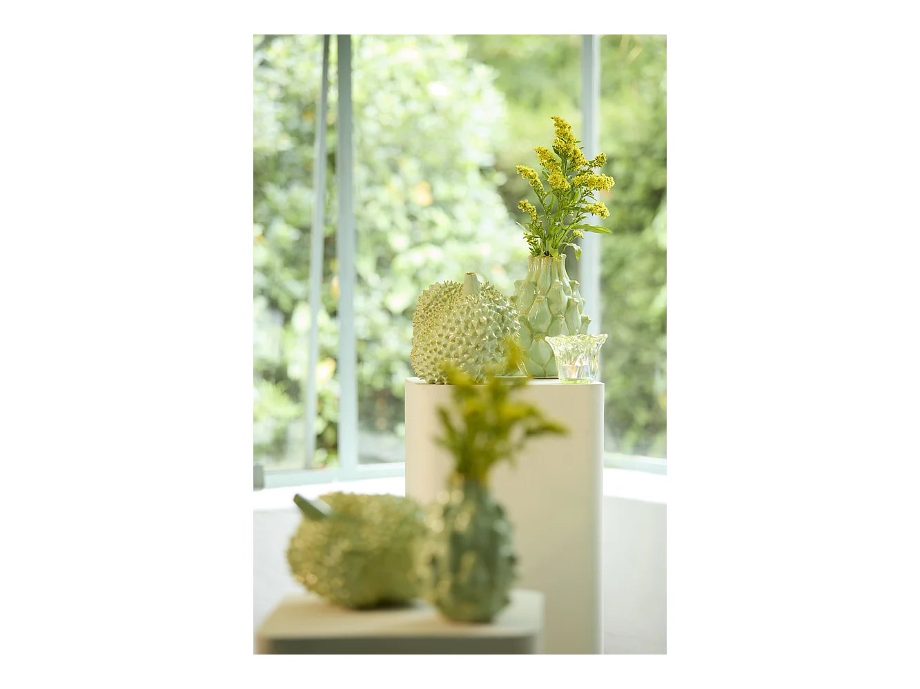 Ornement TAWANG - 20x18,5x18cm - Jaune