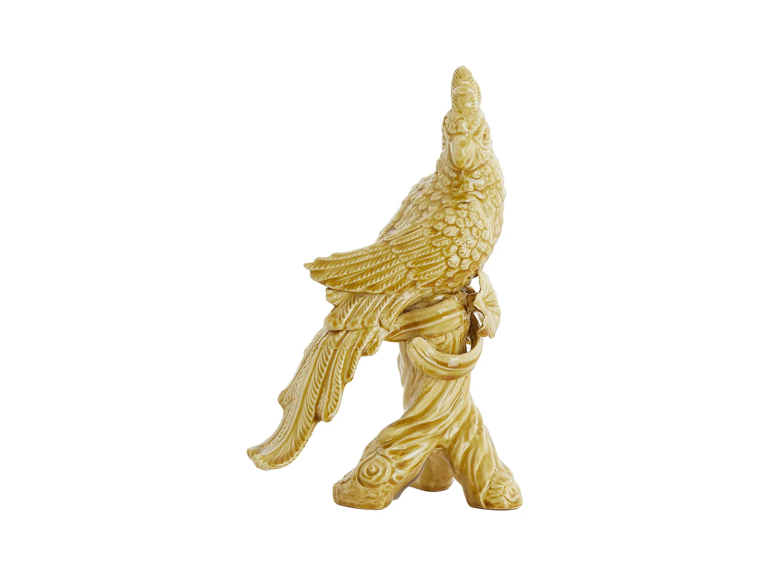 Ornement OISEAU - 22,5x14x39cm - Jaune