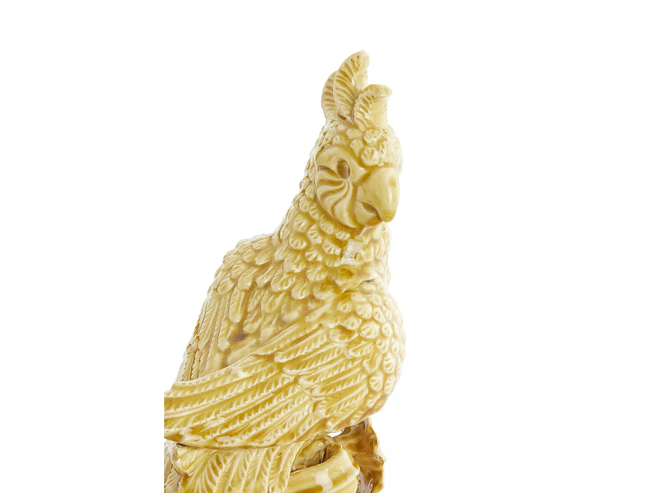 Ornement OISEAU - 22,5x14x39cm - Jaune