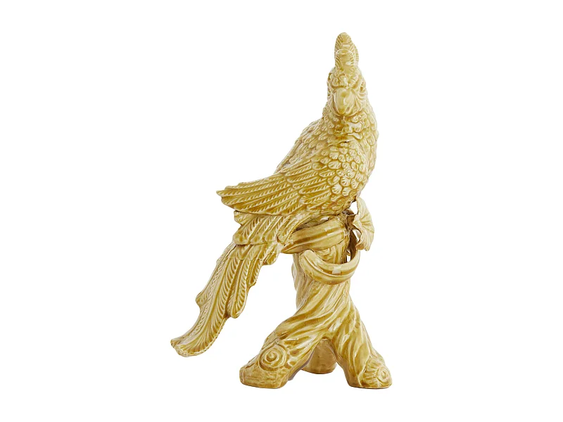 Ornement OISEAU - 22,5x14x39cm - Jaune