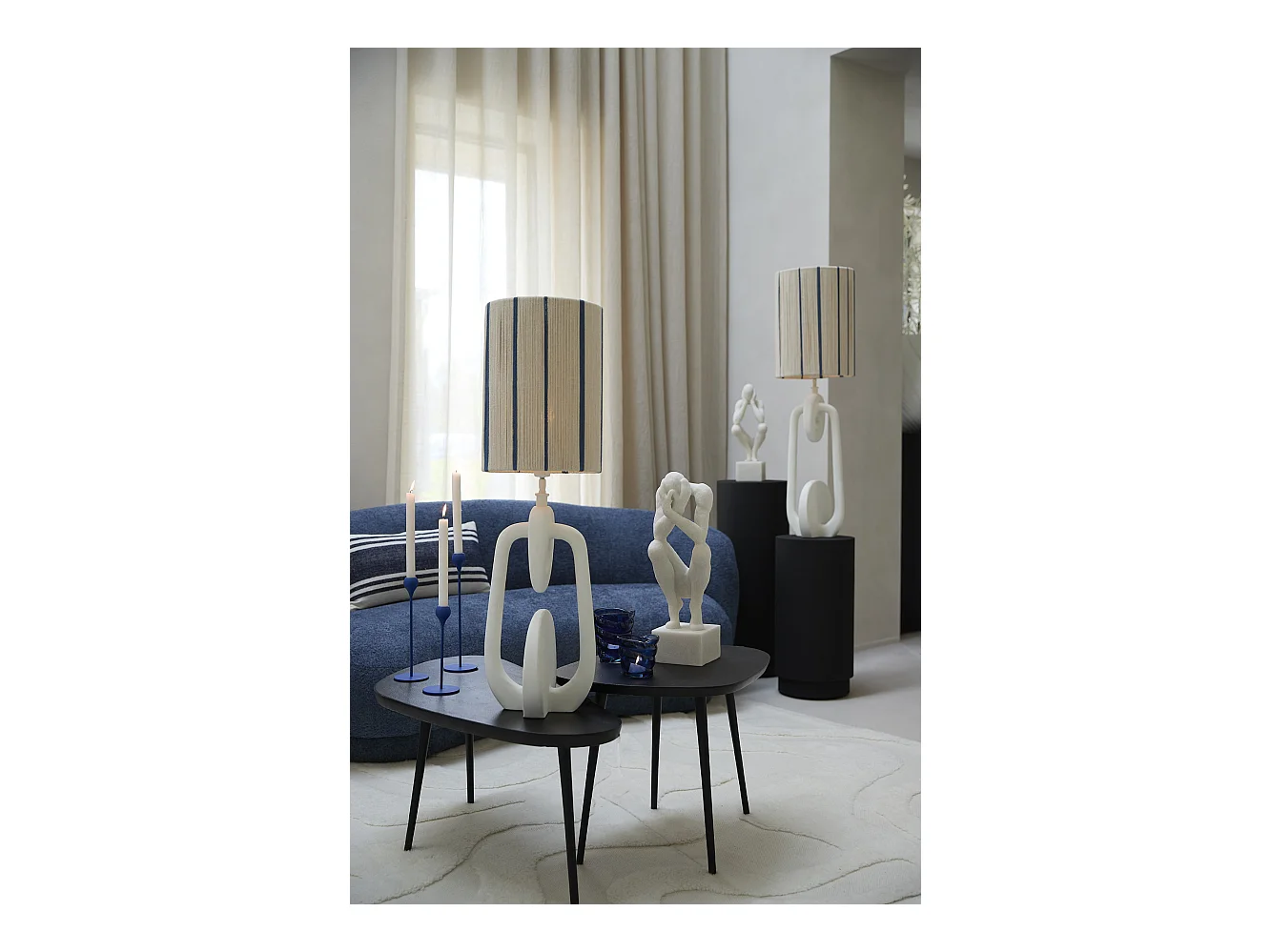 Ornement LOVINAC - 16x19x47cm - Blanc