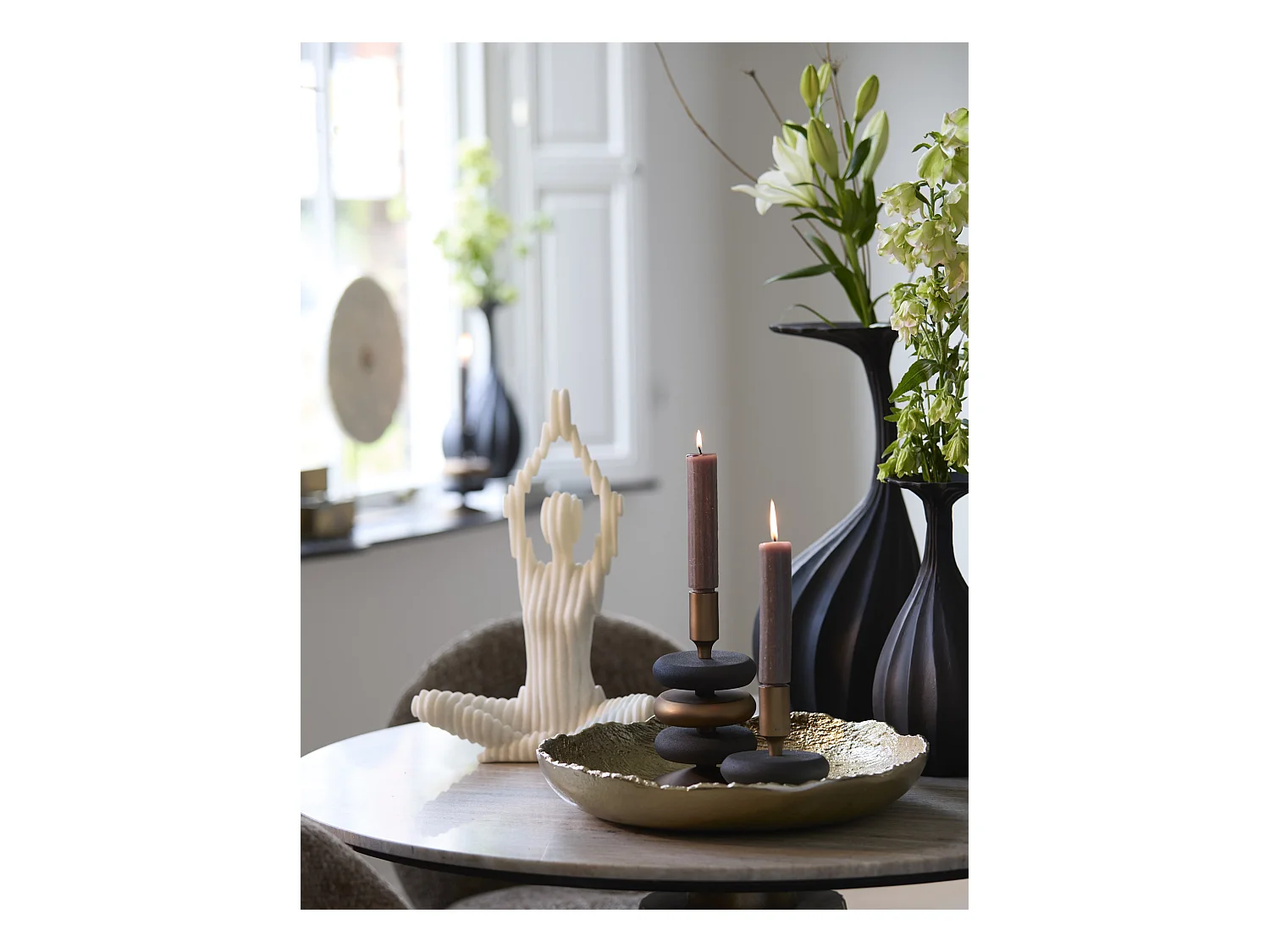 Ornement ZENNA - 28x17x41,5cm - Blanc