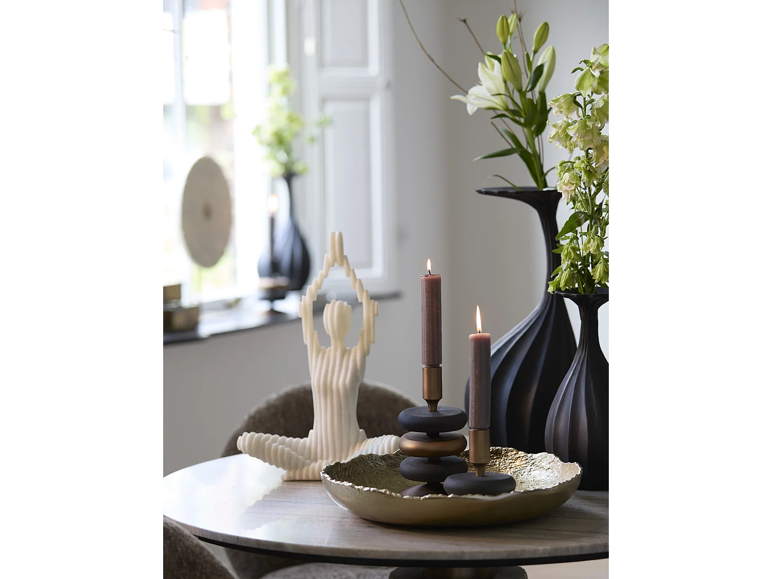 Ornement ZENNA - 28x17x41,5cm - Blanc