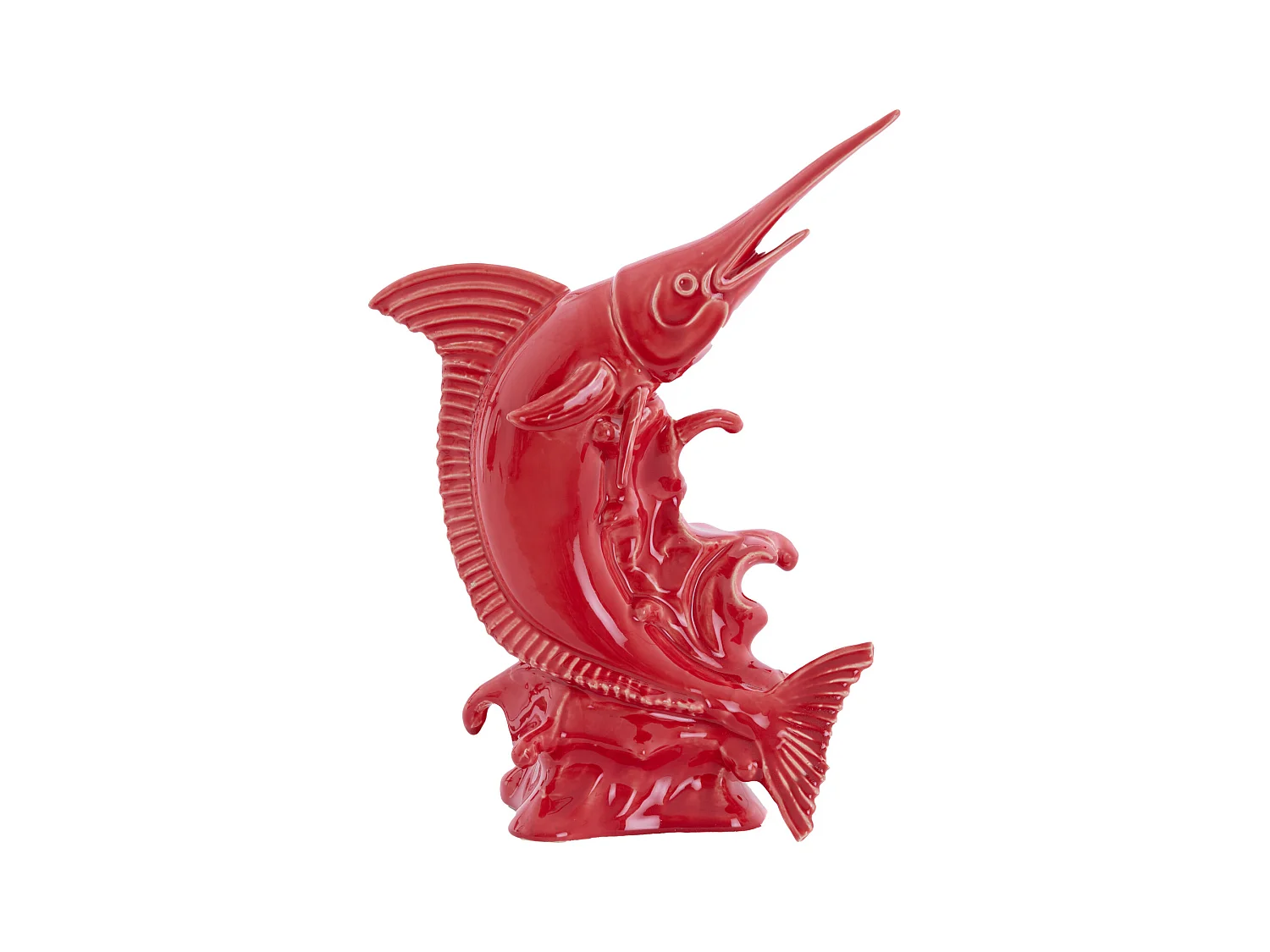 Ornament SCHWERTFISCH - 33x16,5x43,5cm - Rot