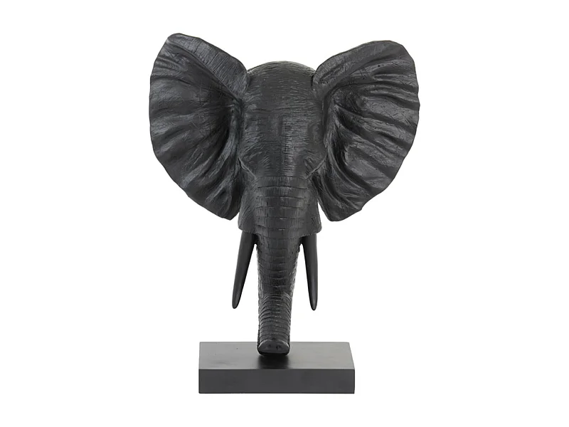 Ornament ELEFANT - 38,5x19,5x49cm - Schwarz