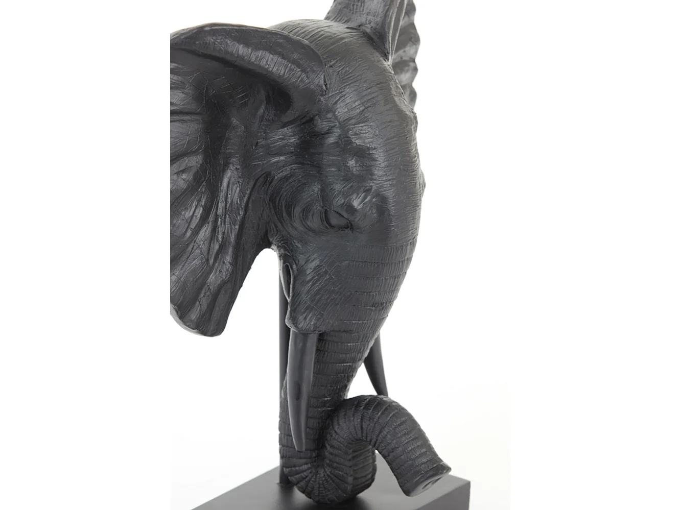 Ornement ÉLÉPHANT - 38,5x19,5x49cm - Noir