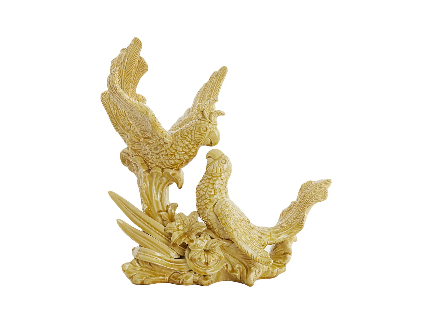 Ornement OISEAUX - 43x21x43cm - Jaune