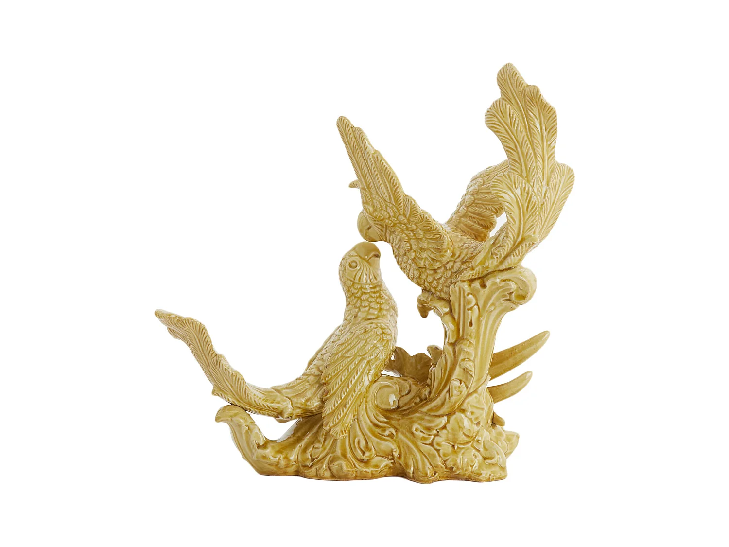 Ornement OISEAUX - 43x21x43cm - Jaune