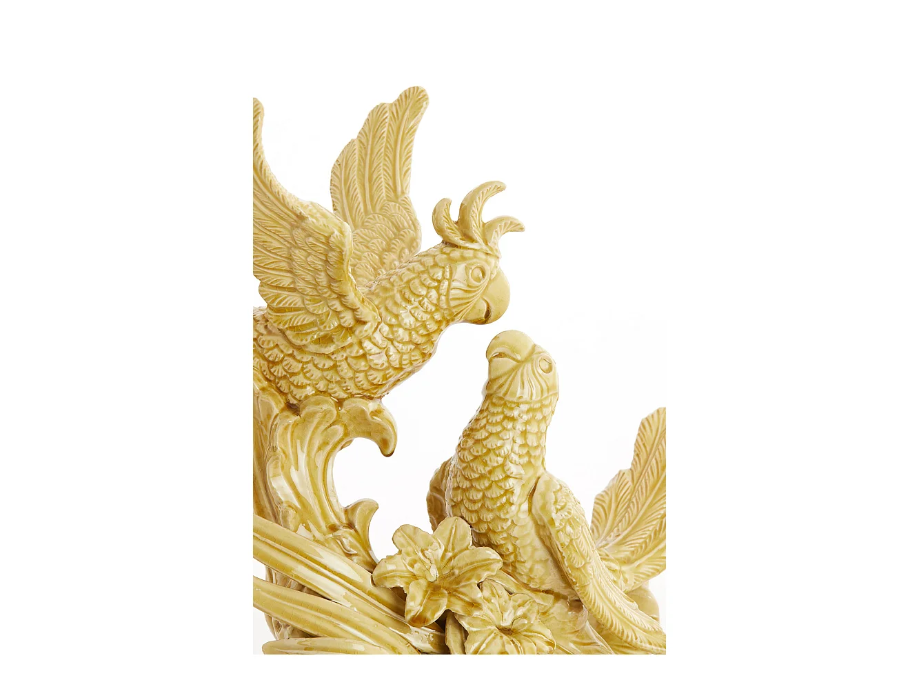 Ornement OISEAUX - 43x21x43cm - Jaune