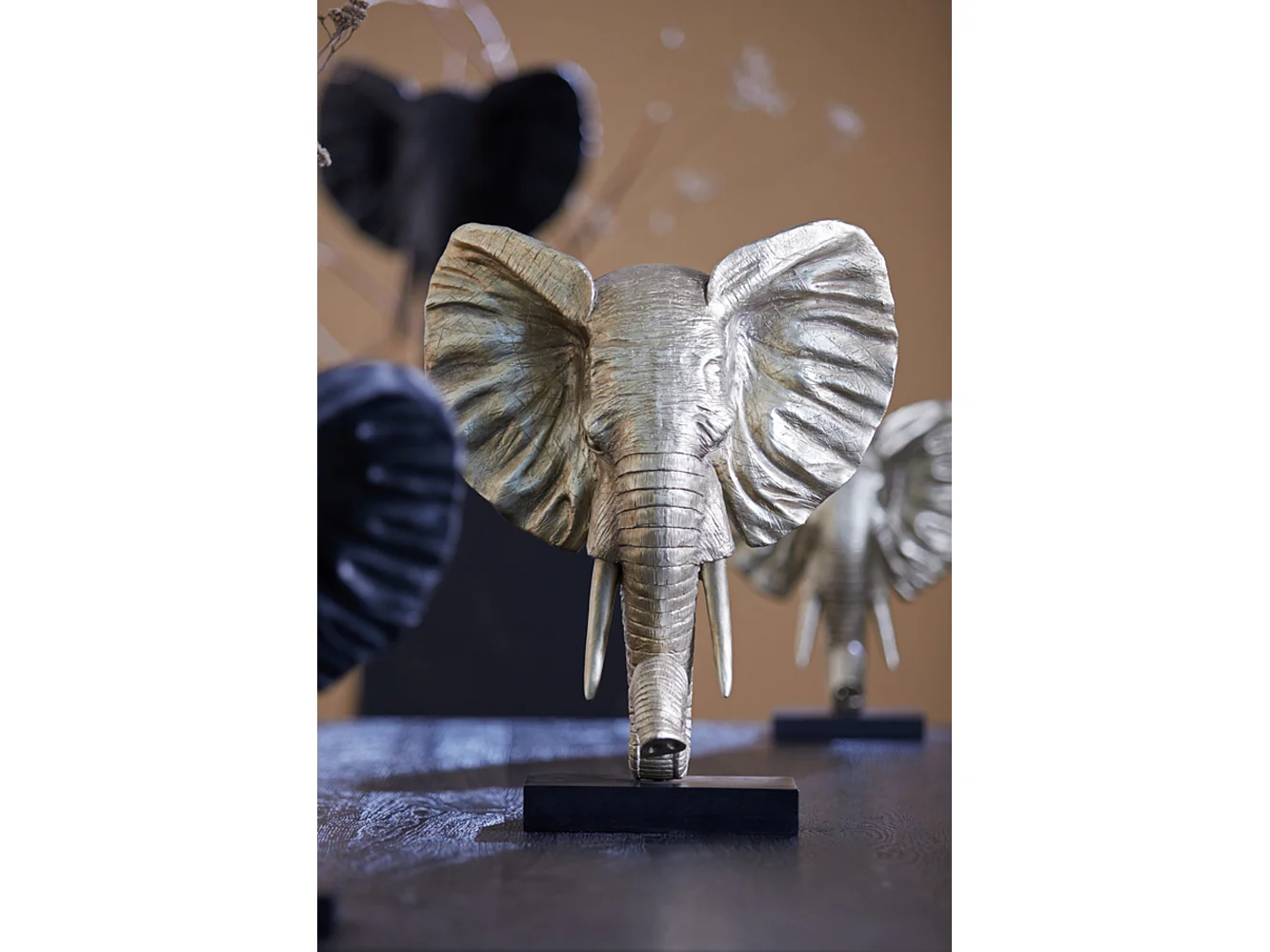 Ornement ÉLÉPHANT - 38,5x19,5x49cm - Doré