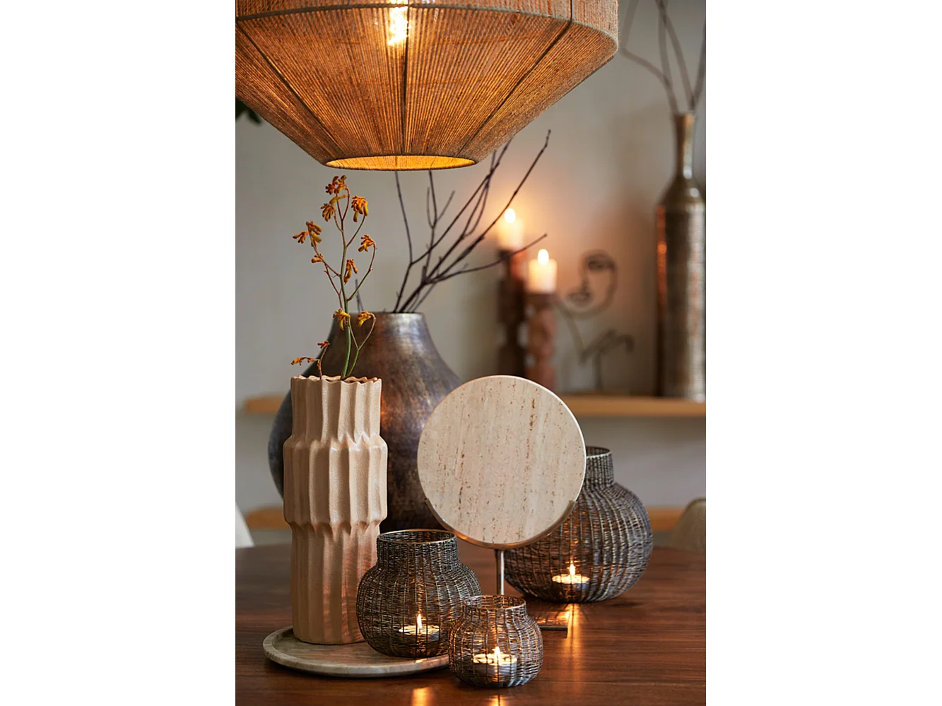 Ornament MORENO - 25.5x10x38.5cm - Bruin