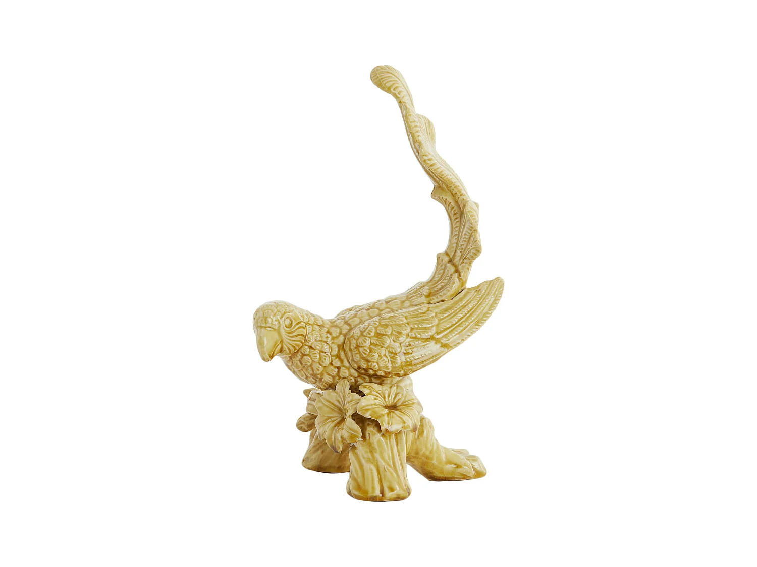 Ornement OISEAU - 21,5x17x35cm - Jaune