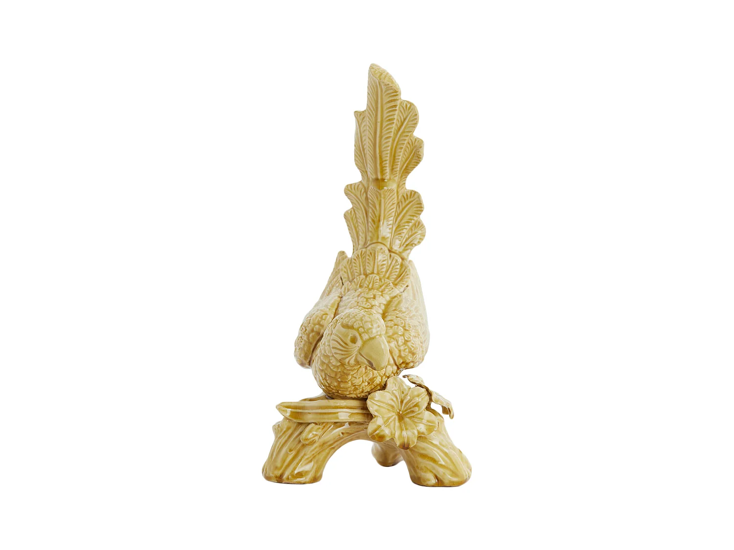 Ornement OISEAU - 21,5x17x35cm - Jaune