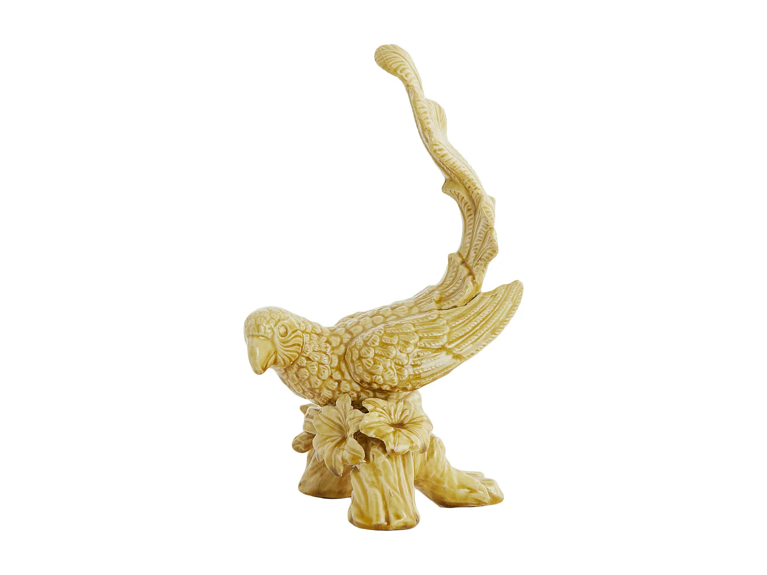 Ornement OISEAU - 21,5x17x35cm - Jaune