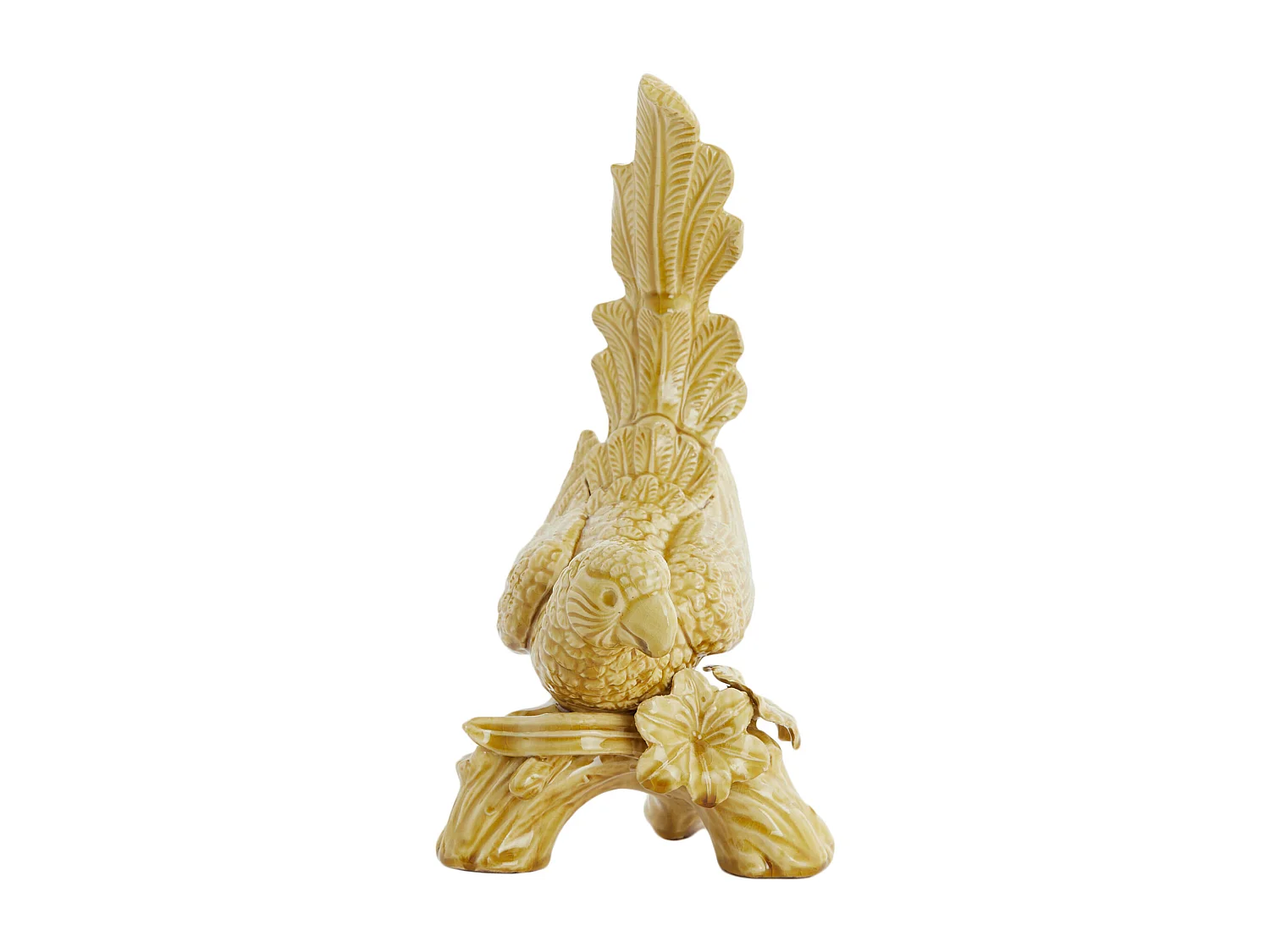 Ornement OISEAU - 21,5x17x35cm - Jaune