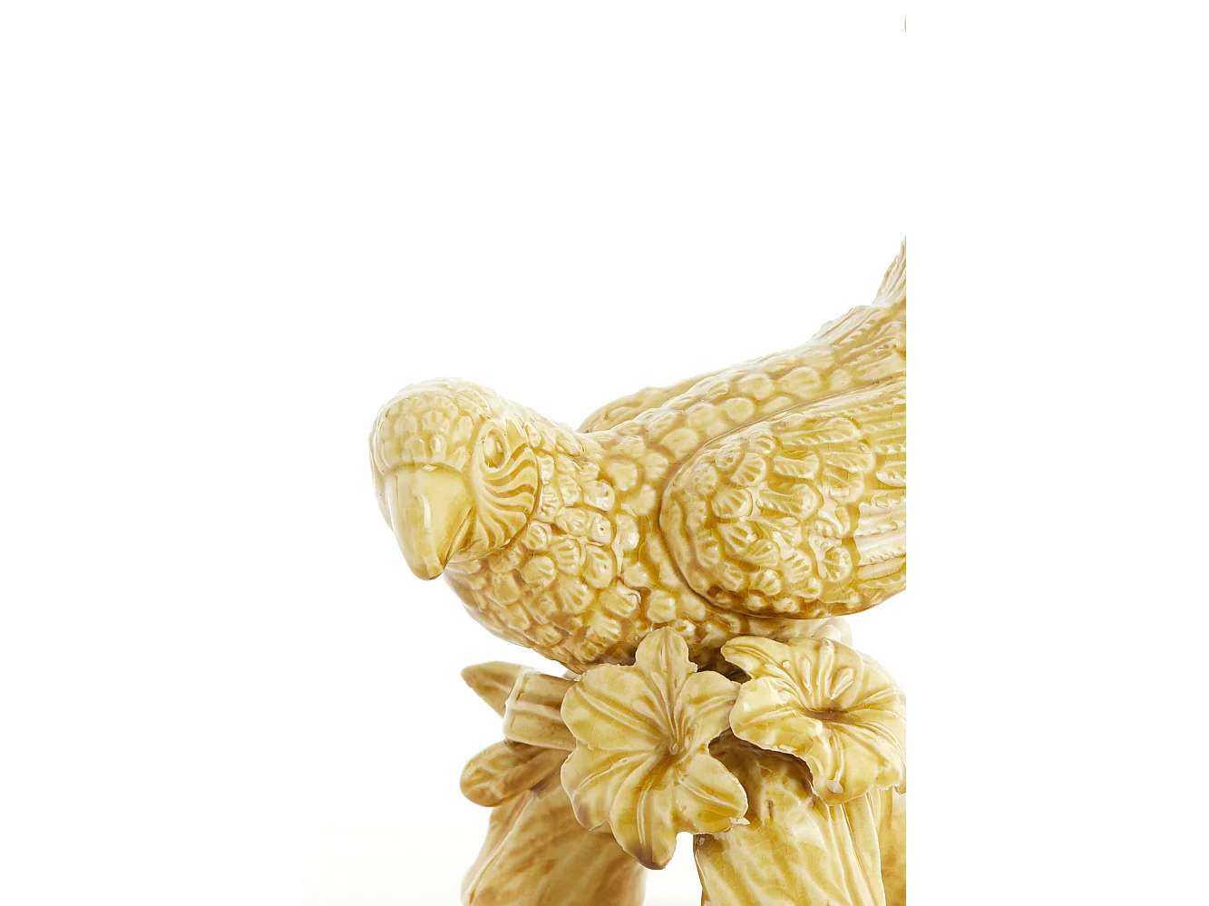 Ornement OISEAU - 21,5x17x35cm - Jaune