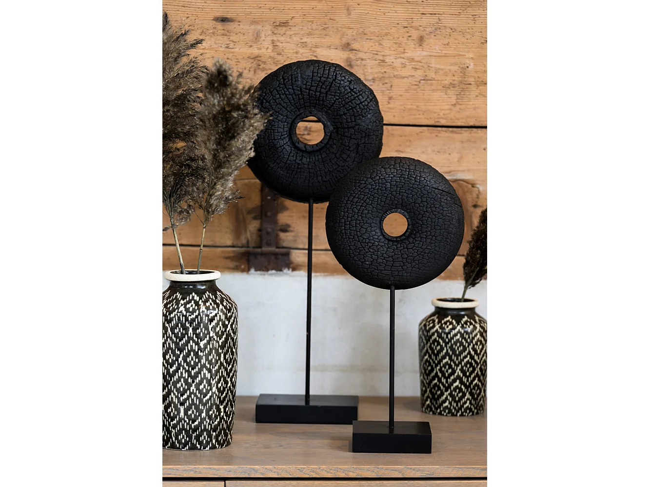 Ornement OLUMI - 28x10,5x65,5cm - Noir