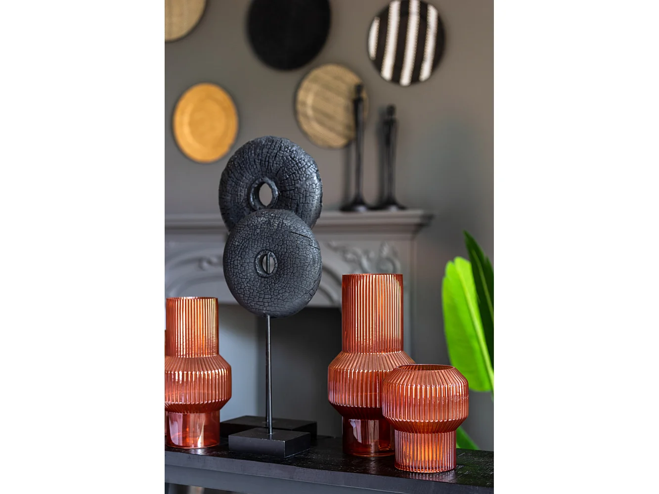 Ornement OLUMI - 28x10,5x65,5cm - Noir