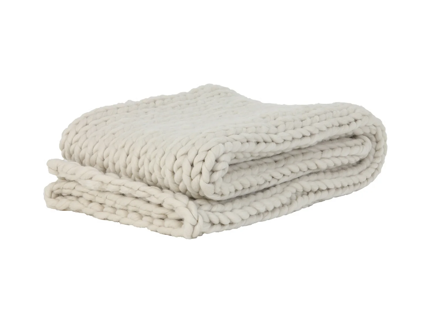 Plaid TRICOT - 152x127x0,5cm - Blanc
