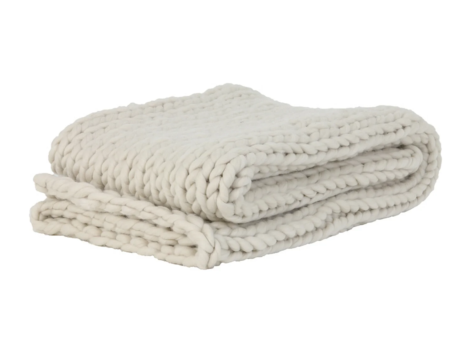 Plaid GESTRICKT - 152x127x0,5cm - Weiß