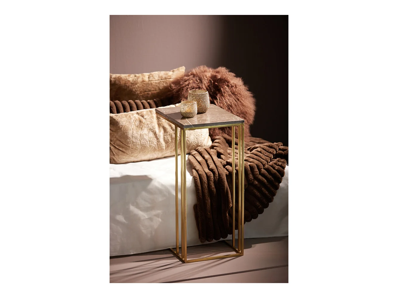 Plaid VAJEN - 170x130x0,5cm - Marron