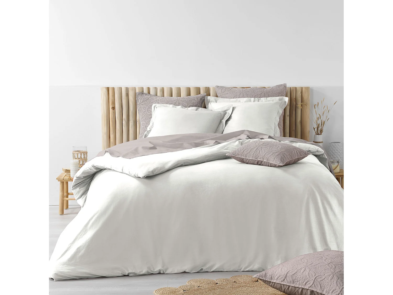 Parure Housse de couette + Taie Coton lavé Collection Stonnalias