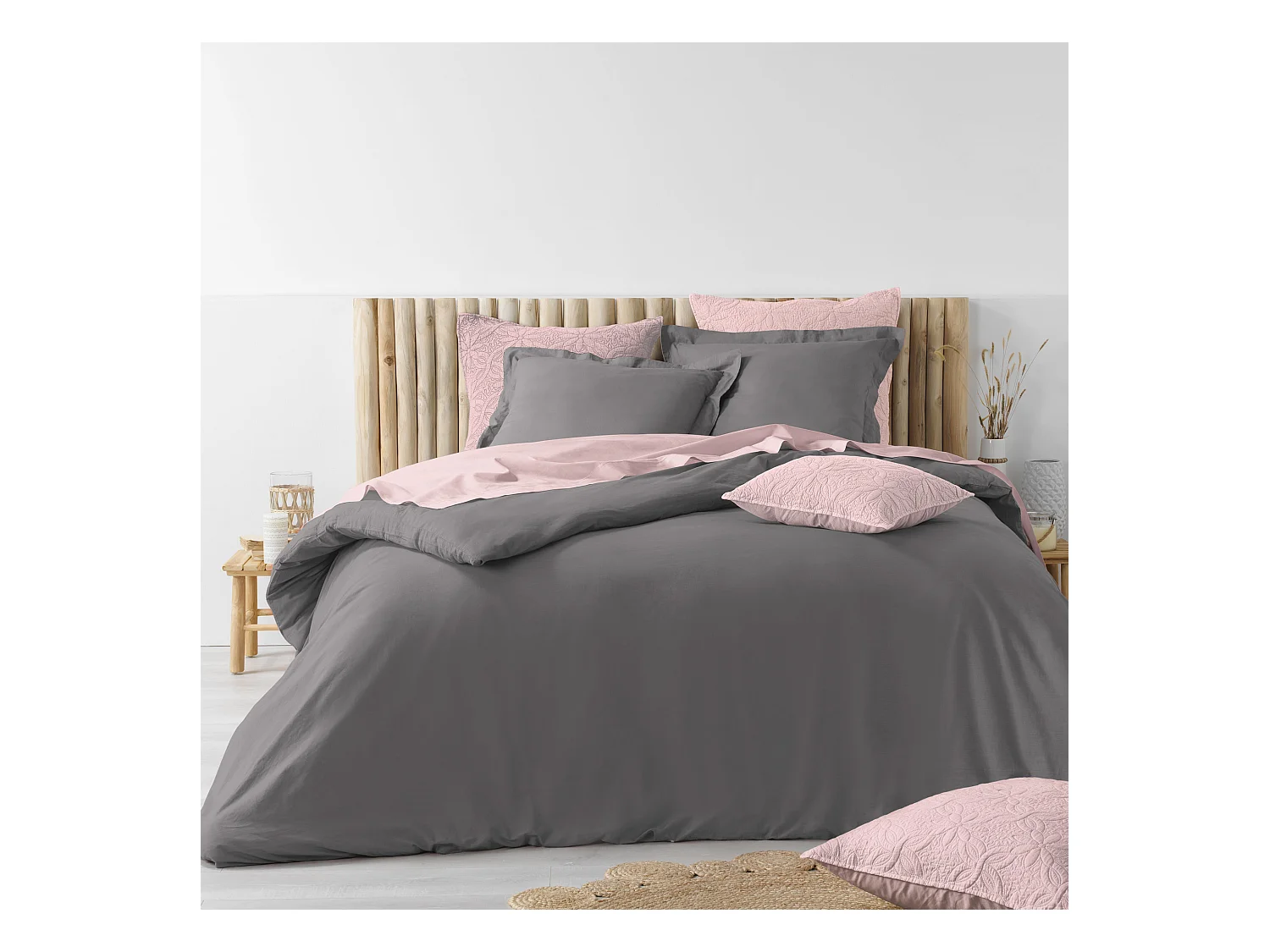 Parure Housse de couette + Taie Coton lavé Collection Stonnalias