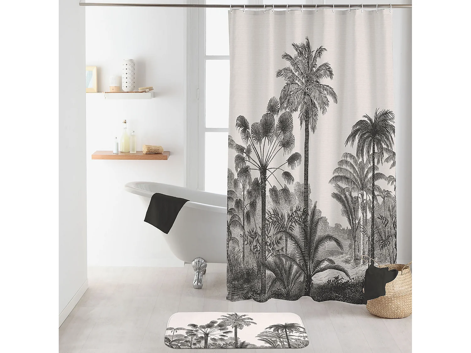 Rideau de douche Palmiers Cocoty