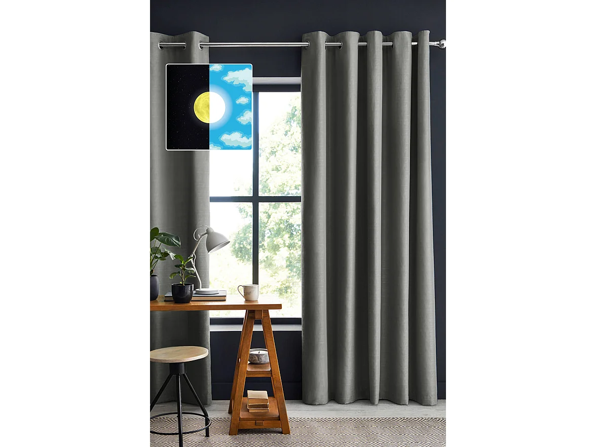 1 Rideau Occultant 140 x 260 cm Obscura Anthracite