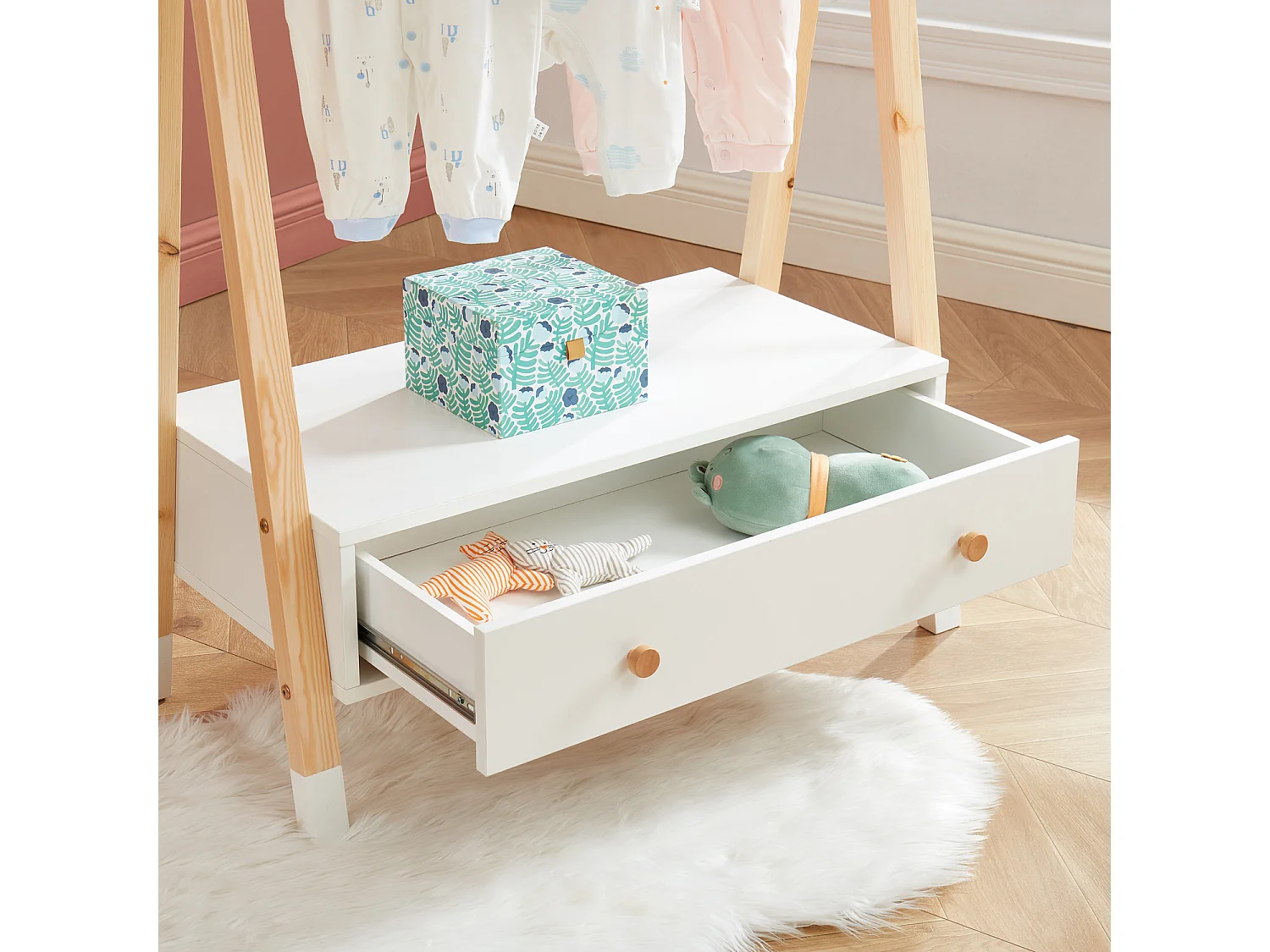 Portant TIPI  blanc  1 tiroir