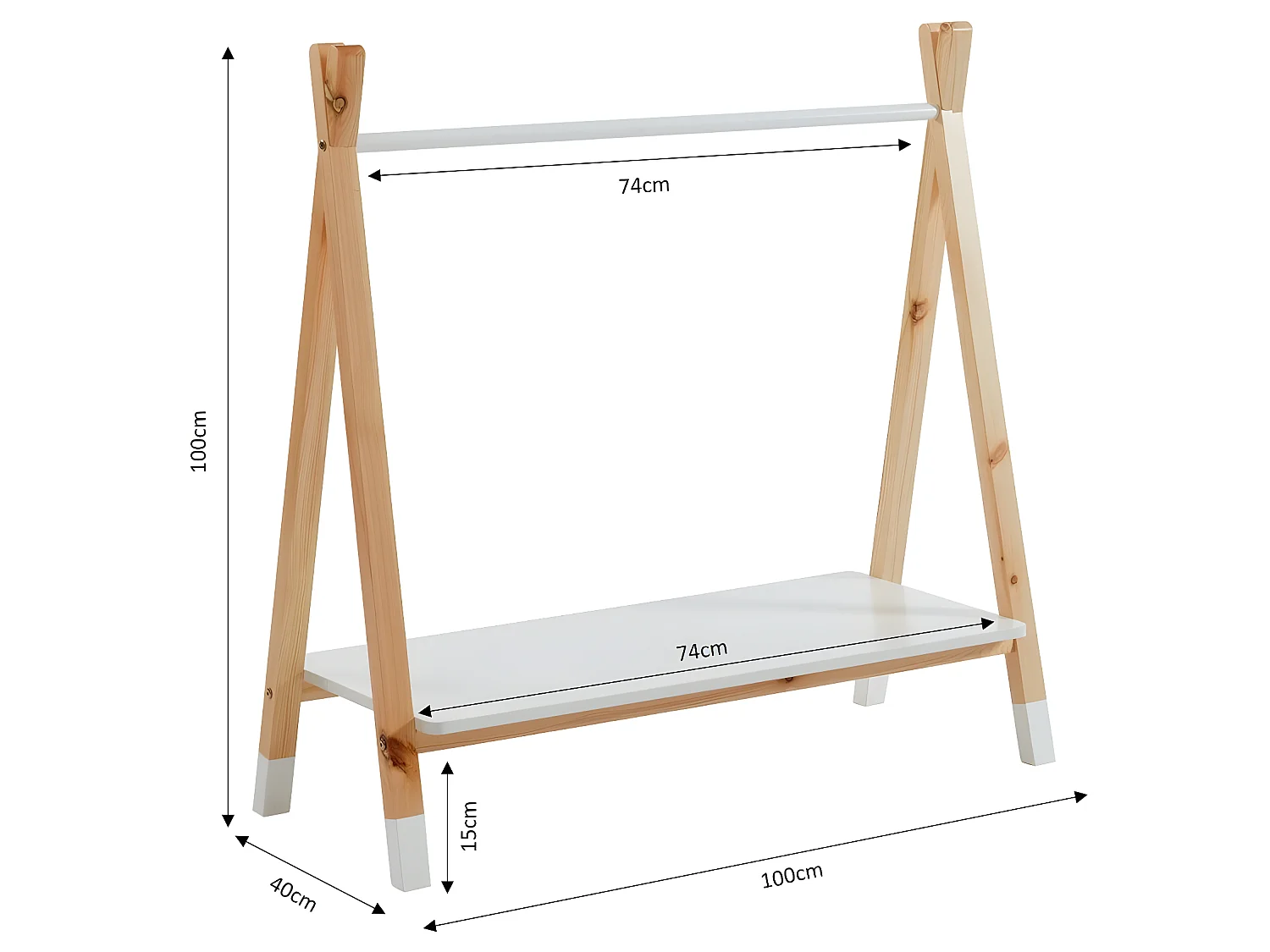 Portant TIPI  blanc  80cm