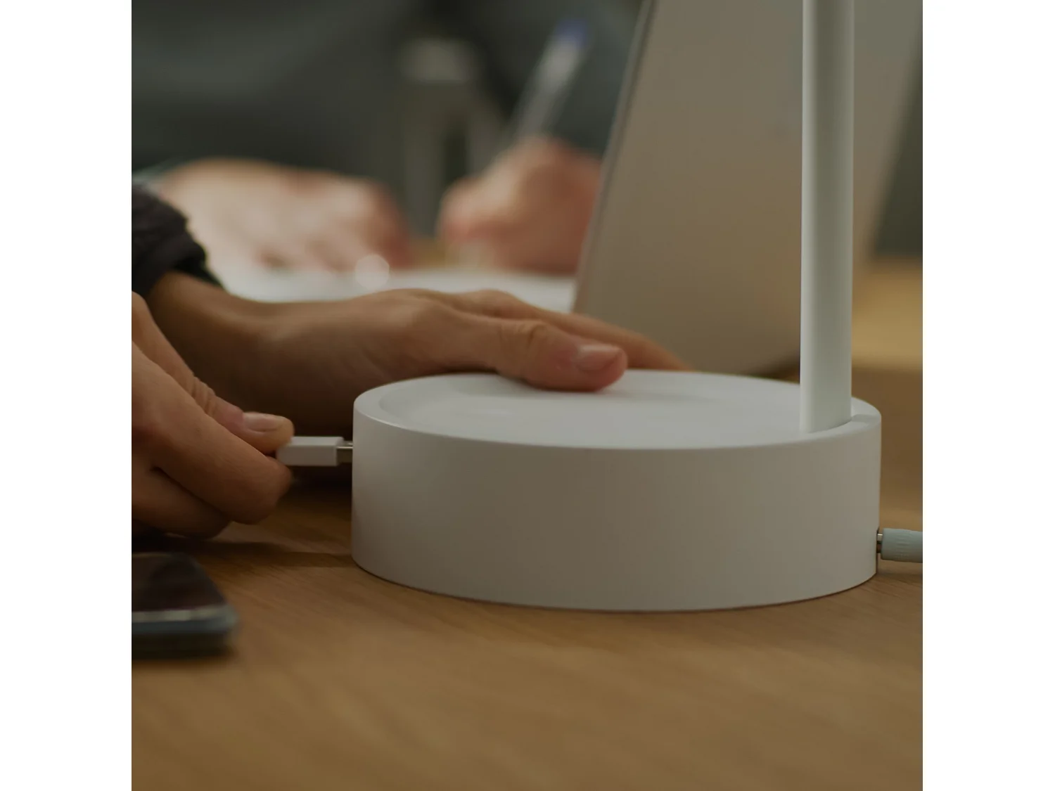 FORLIGHT Lampe De Table Ding Led 6.6 Blanc Chaud - 3000K On-Off Blanc 326Lm